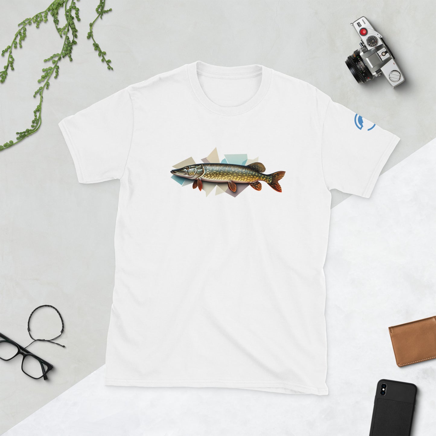Pike Fishing T-Shirt – Geometric Northern Pike Tee