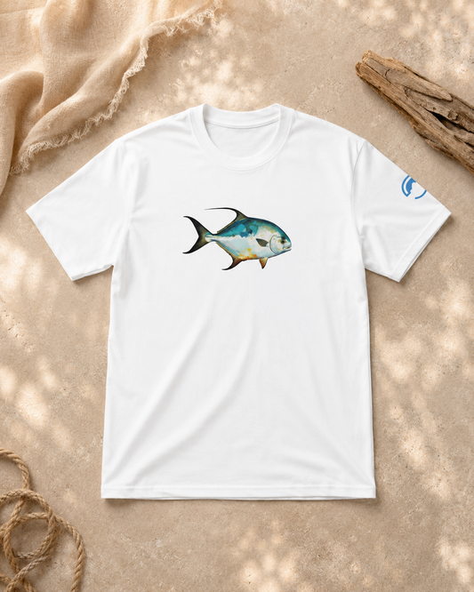 Permit Fly Fishing T-Shirt – Geometric Flats Fish Tee