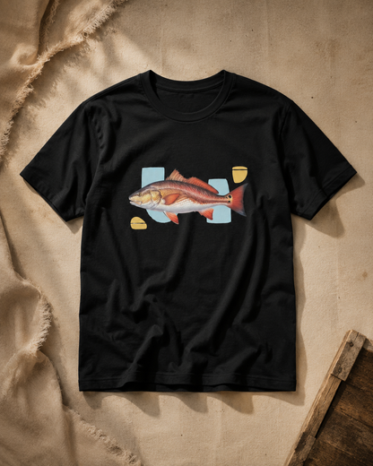 Redfish Fishing T-Shirt – Red Drum Fish Art Graphic Tee