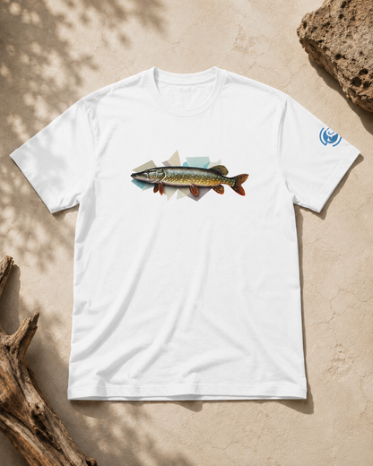 Pike Fishing T-Shirt – Geometric Northern Pike Tee