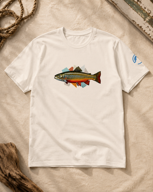 Brook Trout Fly Fishing T-Shirt – Geometric Brookie Tee