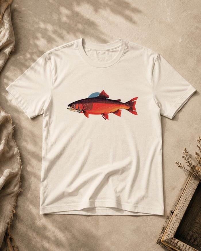 Arctic Char Fly Fishing T-Shirt – Fish Art Graphic Tee