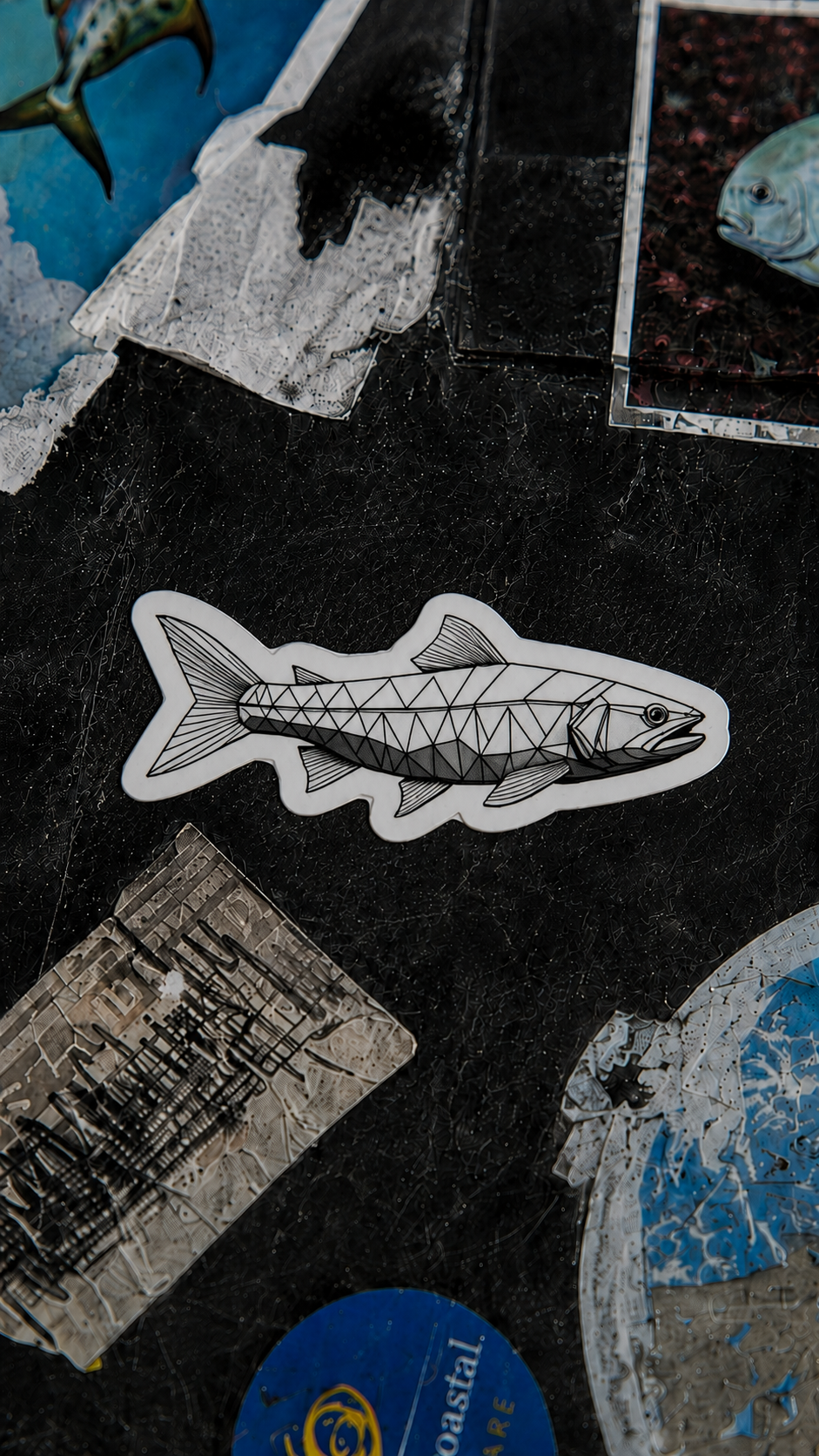 Geometric Trout Fishing Sticker – Fish Art Vinyl Decal