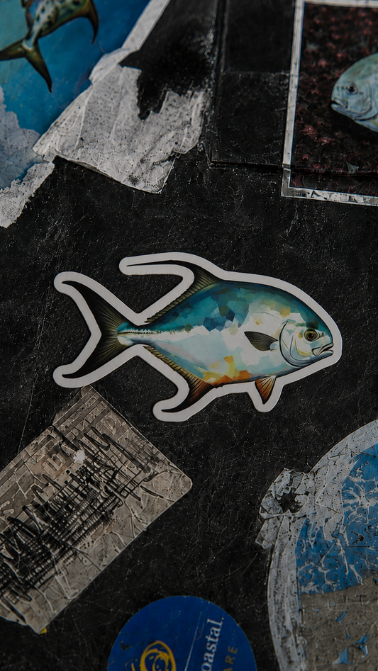 Permit Fishing Sticker – Flats Fish Art Vinyl Decal