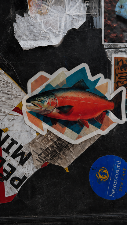 Salmon Fishing Sticker – Fish Art Vinyl Decal
