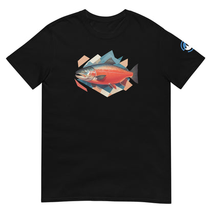 Salmon Fishing T-Shirt – Geometric Salmon Art Tee