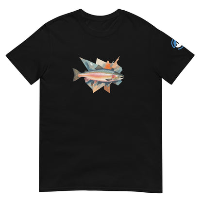 Salmon Run Fishing T-Shirt – Geometric Fish Art Tee