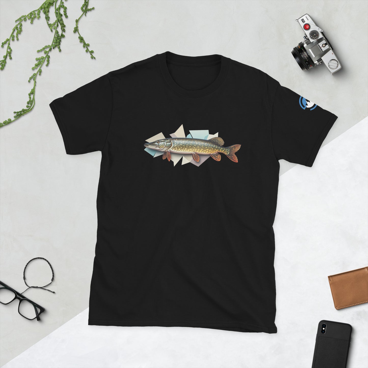 Pike Fishing T-Shirt – Geometric Northern Pike Tee