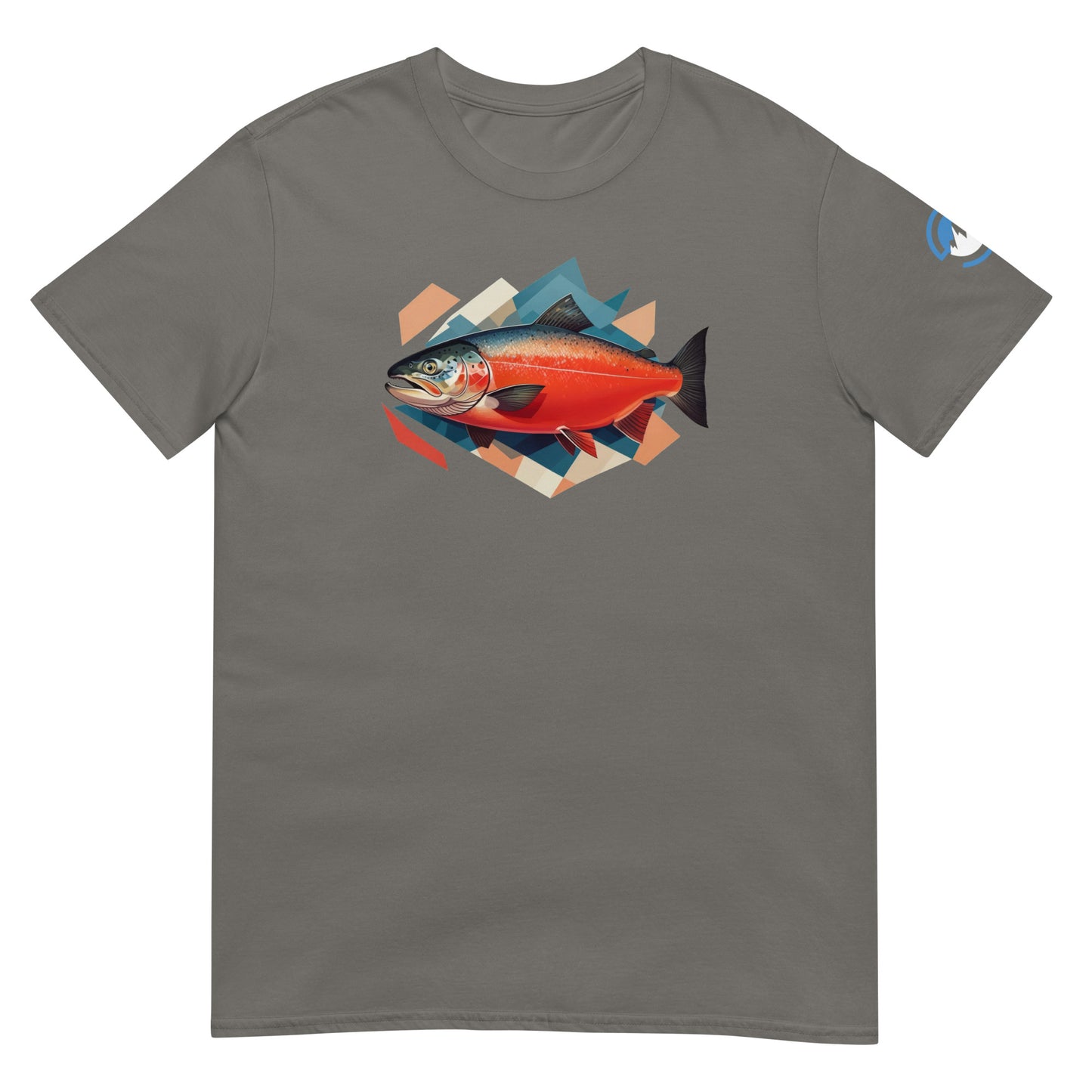 Salmon Fishing T-Shirt – Geometric Salmon Art Tee
