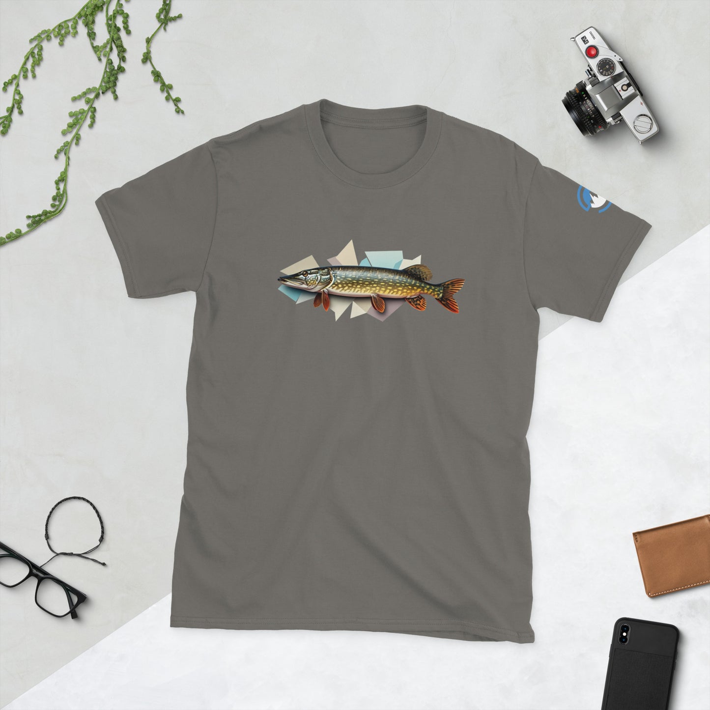 Pike Fishing T-Shirt – Geometric Northern Pike Tee