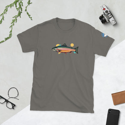 Salmon Fly Fishing T-Shirt – Geometric Fish Art Tee