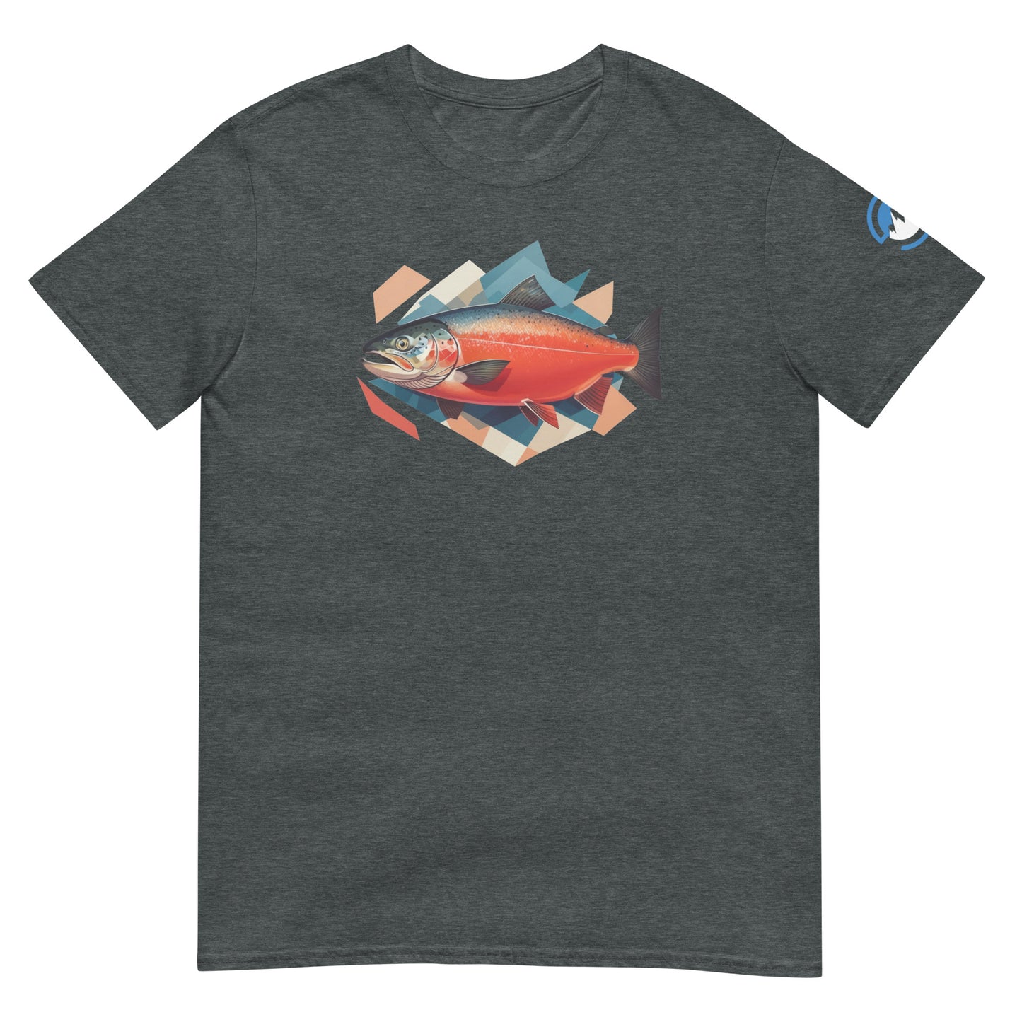 Salmon Fishing T-Shirt – Geometric Salmon Art Tee