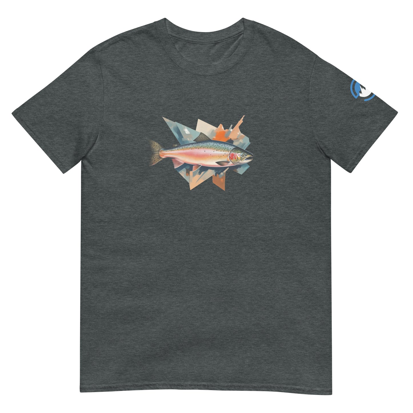 Salmon Run Fishing T-Shirt – Geometric Fish Art Tee