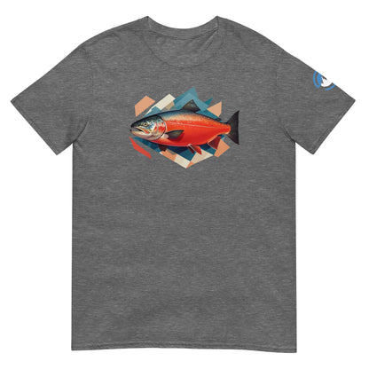 Salmon Fishing T-Shirt – Geometric Salmon Art Tee