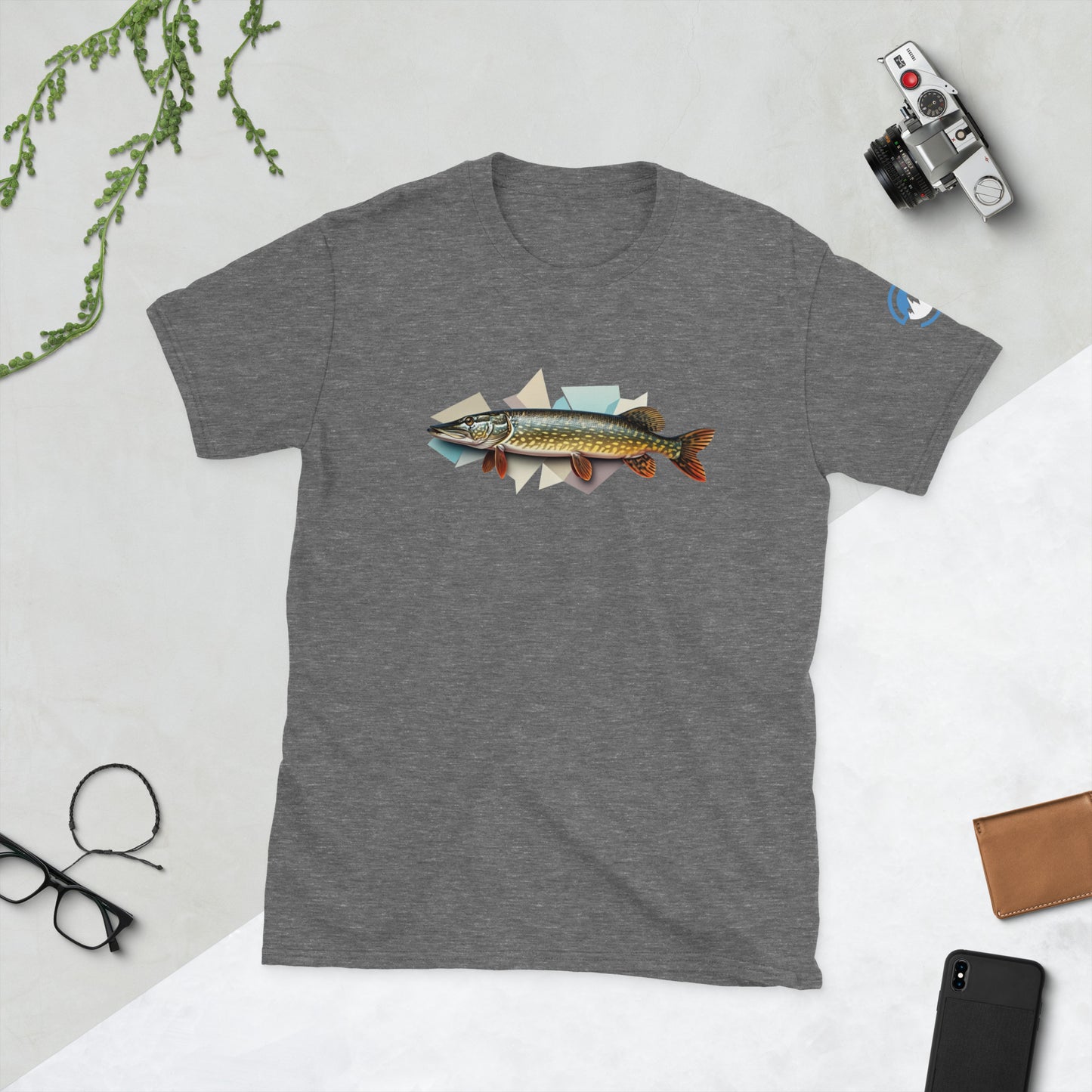 Pike Fishing T-Shirt – Geometric Northern Pike Tee
