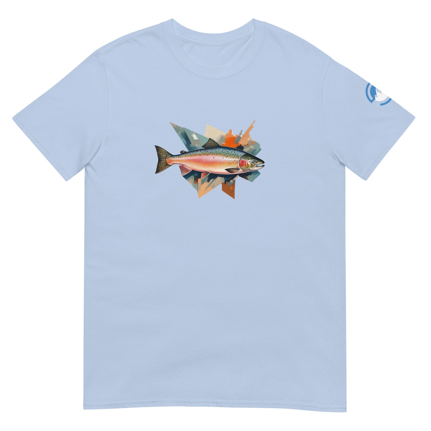 Salmon Run Fishing T-Shirt – Geometric Fish Art Tee