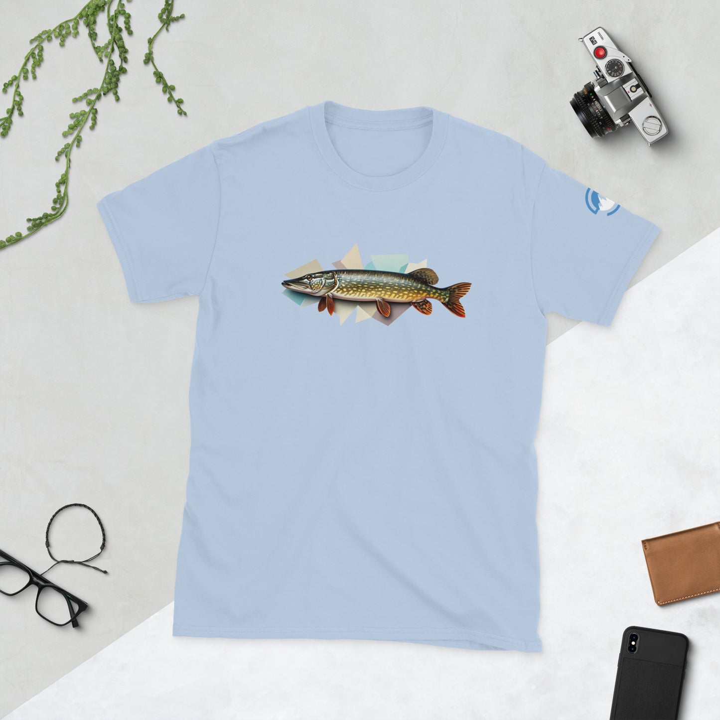 Pike Fishing T-Shirt – Geometric Northern Pike Tee