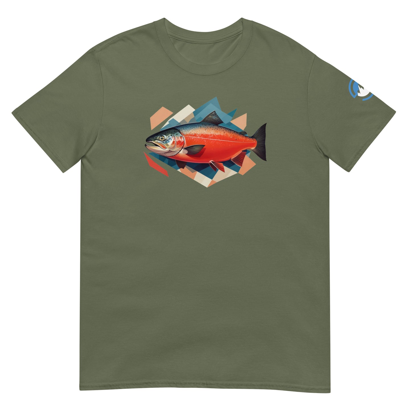 Salmon Fishing T-Shirt – Geometric Salmon Art Tee