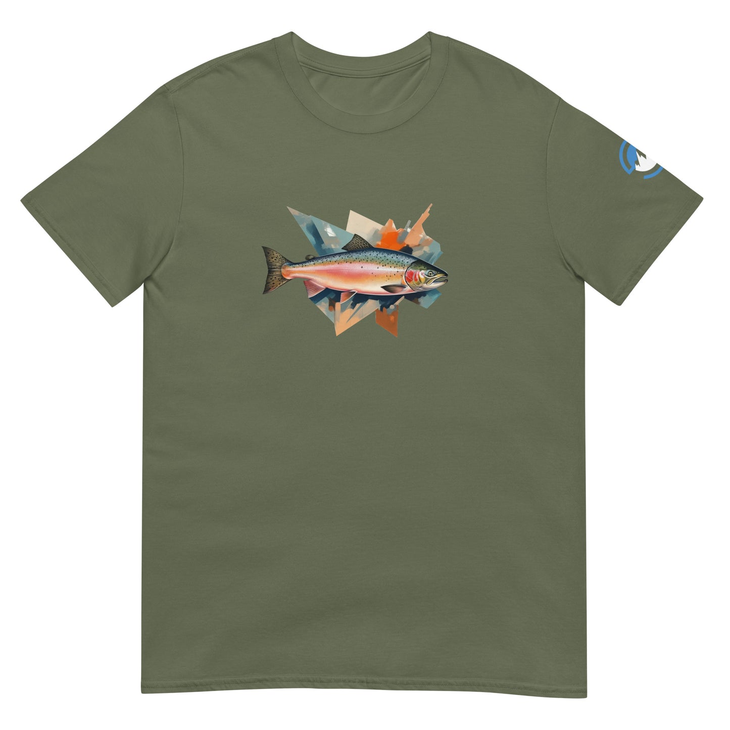 Salmon Run Fishing T-Shirt – Geometric Fish Art Tee