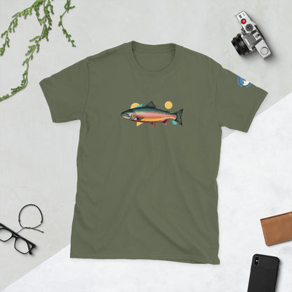Salmon Fly Fishing T-Shirt – Geometric Fish Art Tee