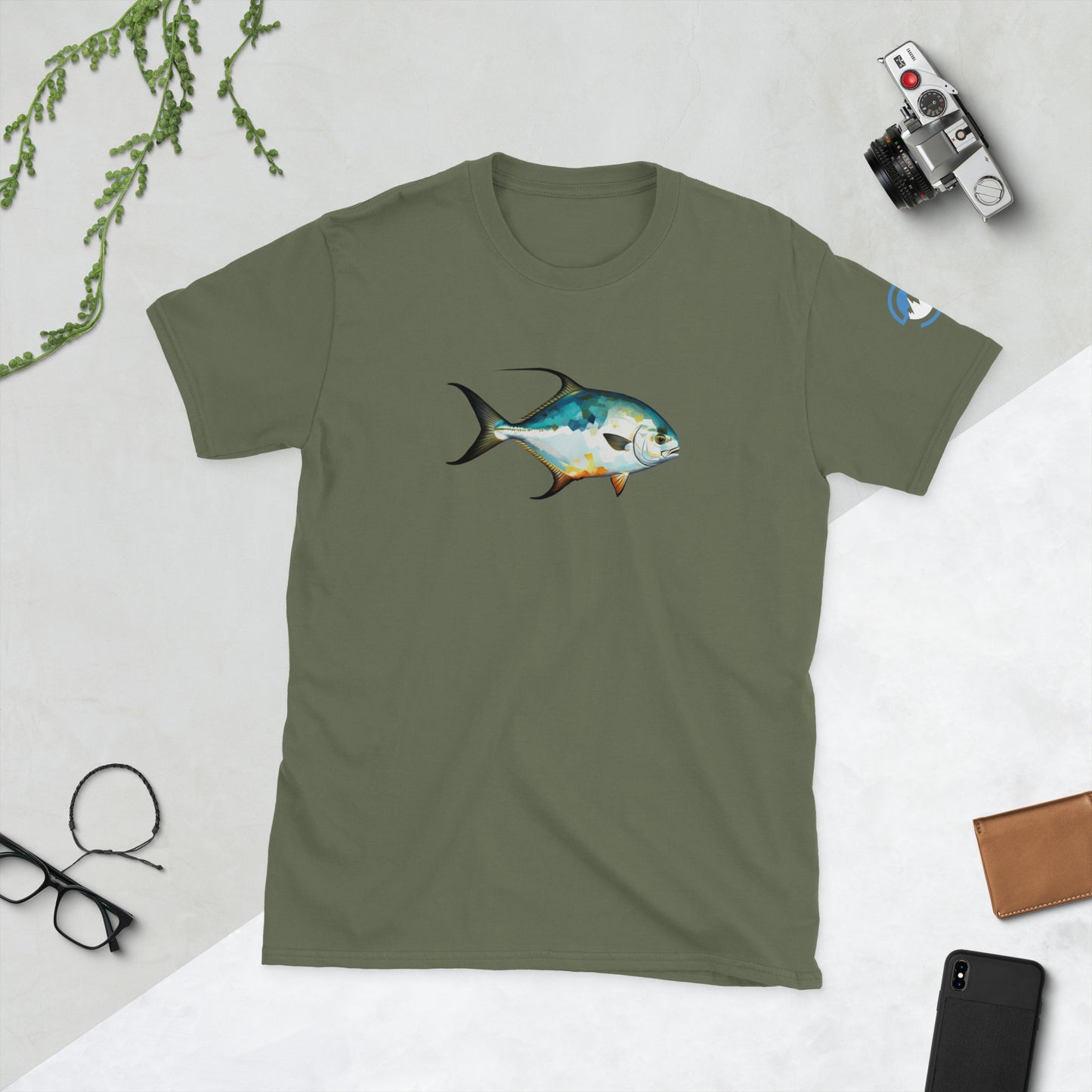 Permit Fly Fishing T-Shirt – Geometric Flats Fish Tee