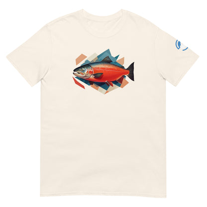Salmon Fishing T-Shirt – Geometric Salmon Art Tee