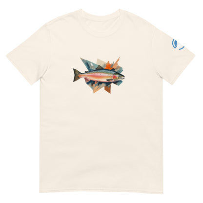 Salmon Run Fishing T-Shirt – Geometric Fish Art Tee
