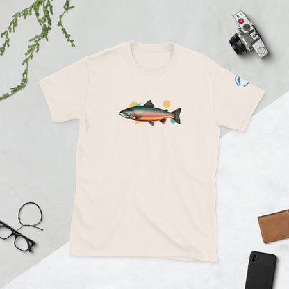 Salmon Fly Fishing T-Shirt – Geometric Fish Art Tee