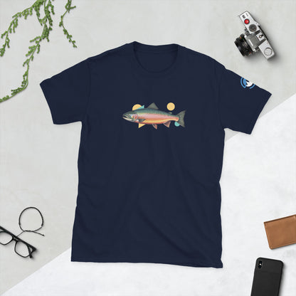 Salmon Fly Fishing T-Shirt – Geometric Fish Art Tee