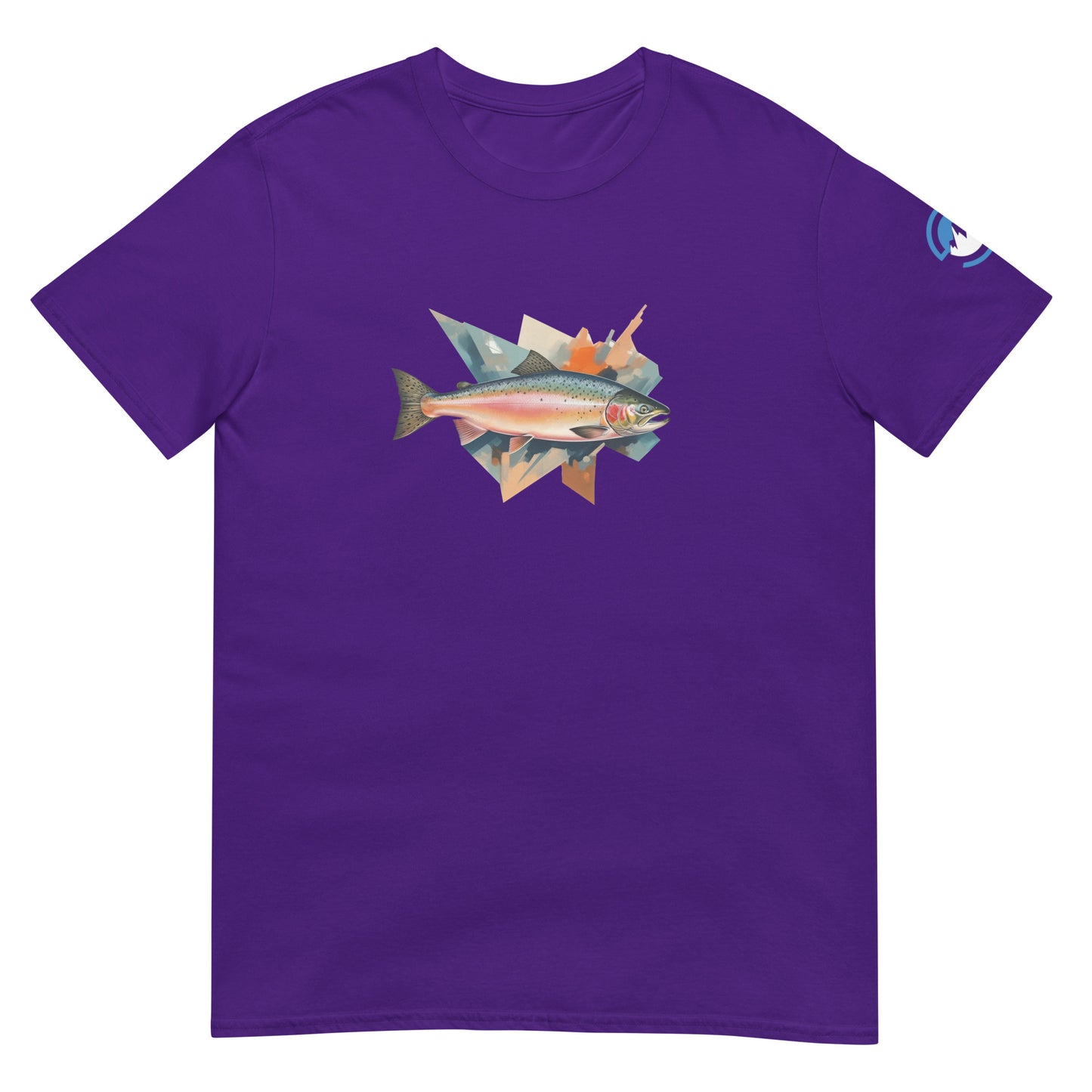 Salmon Run Fishing T-Shirt – Geometric Fish Art Tee