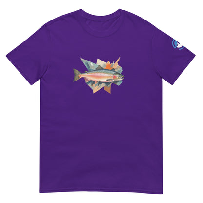 Salmon Run Fishing T-Shirt – Geometric Fish Art Tee