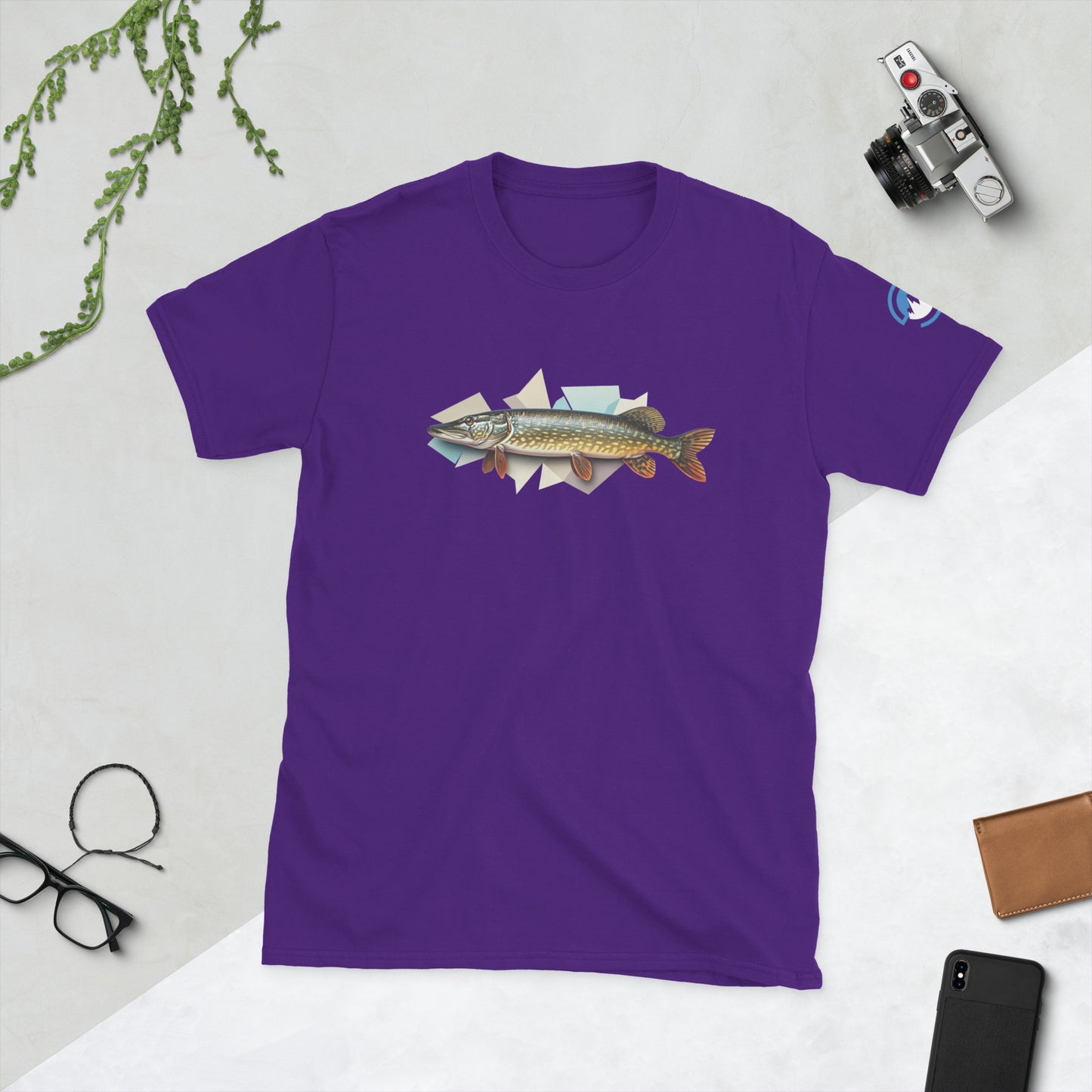 Pike Fishing T-Shirt – Geometric Northern Pike Tee