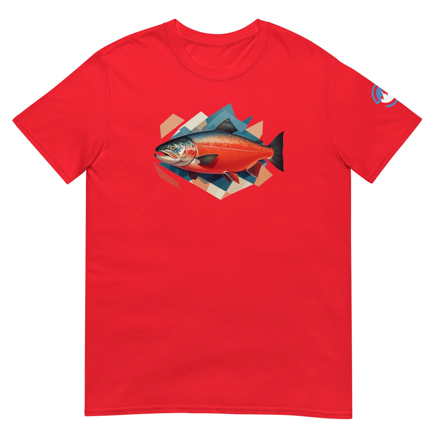 Salmon Fishing T-Shirt – Geometric Salmon Art Tee