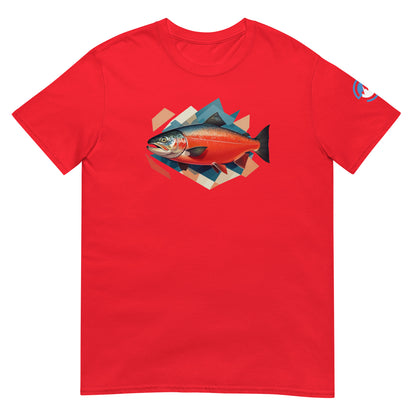 Salmon Fishing T-Shirt – Geometric Salmon Art Tee