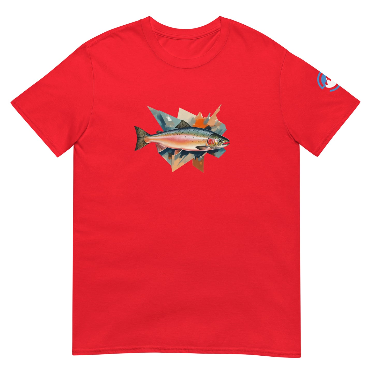 Salmon Run Fishing T-Shirt – Geometric Fish Art Tee