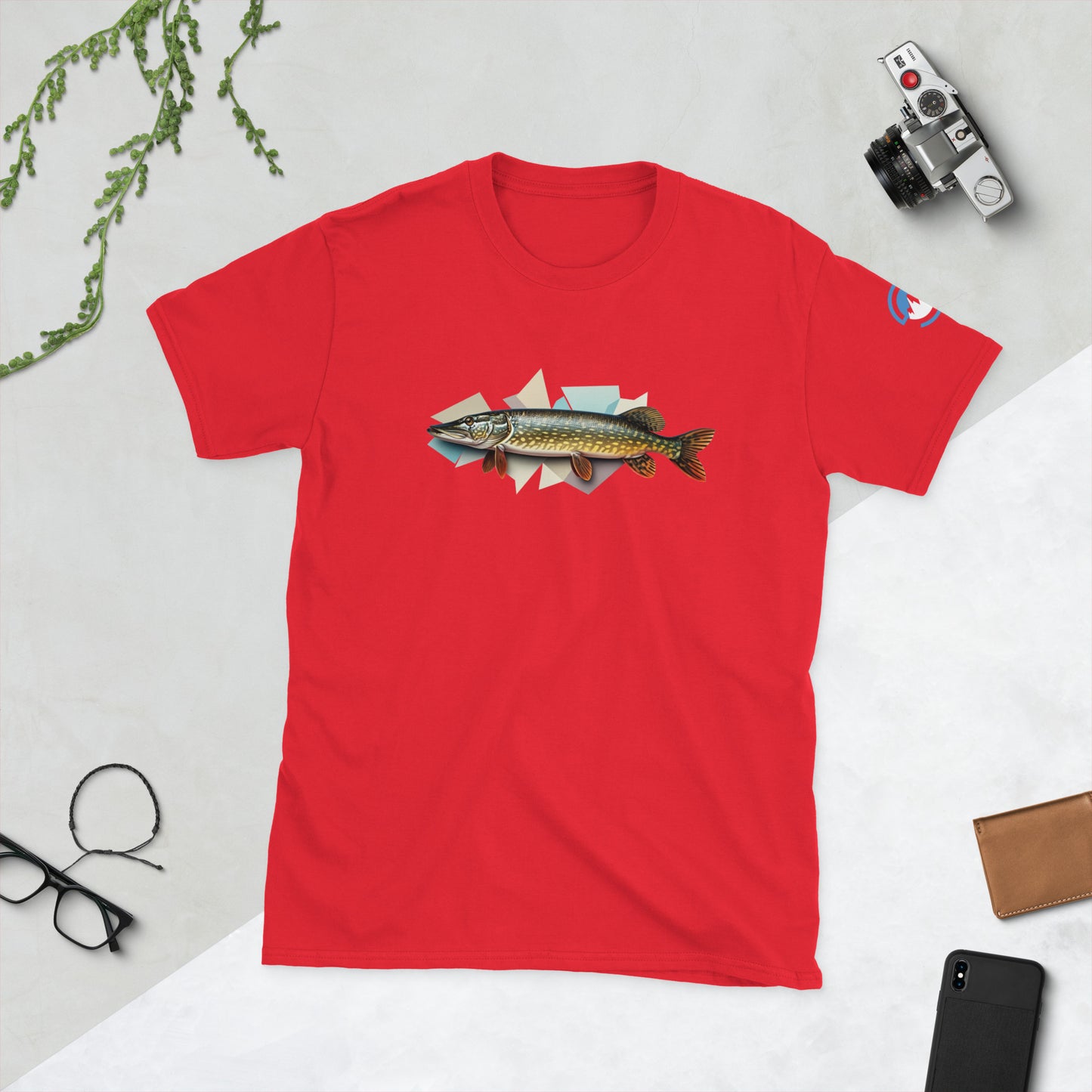 Pike Fishing T-Shirt – Geometric Northern Pike Tee