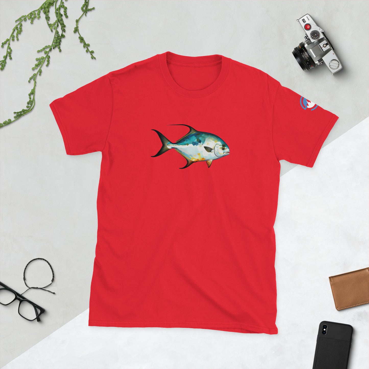 Permit Fly Fishing T-Shirt – Geometric Flats Fish Tee
