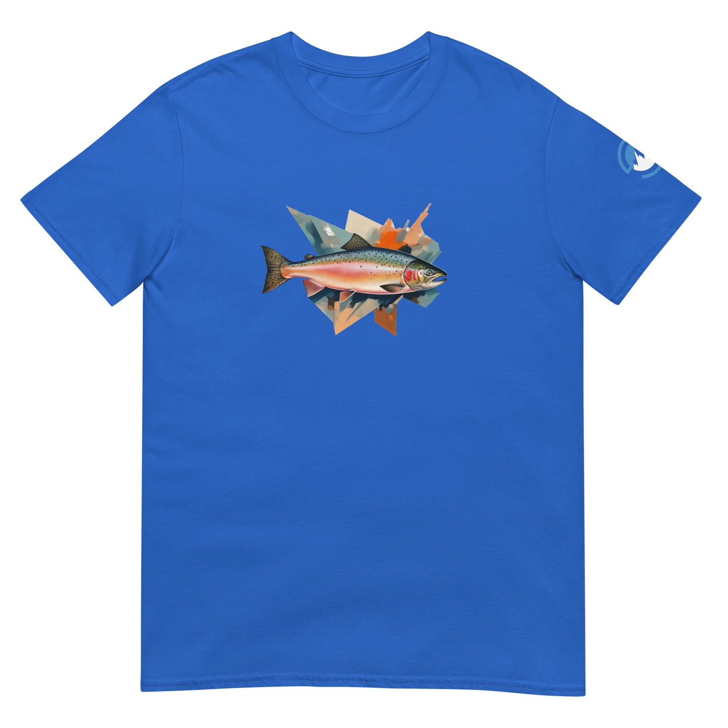 Salmon Run Fishing T-Shirt – Geometric Fish Art Tee