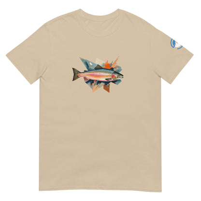 Salmon Run Fishing T-Shirt – Geometric Fish Art Tee