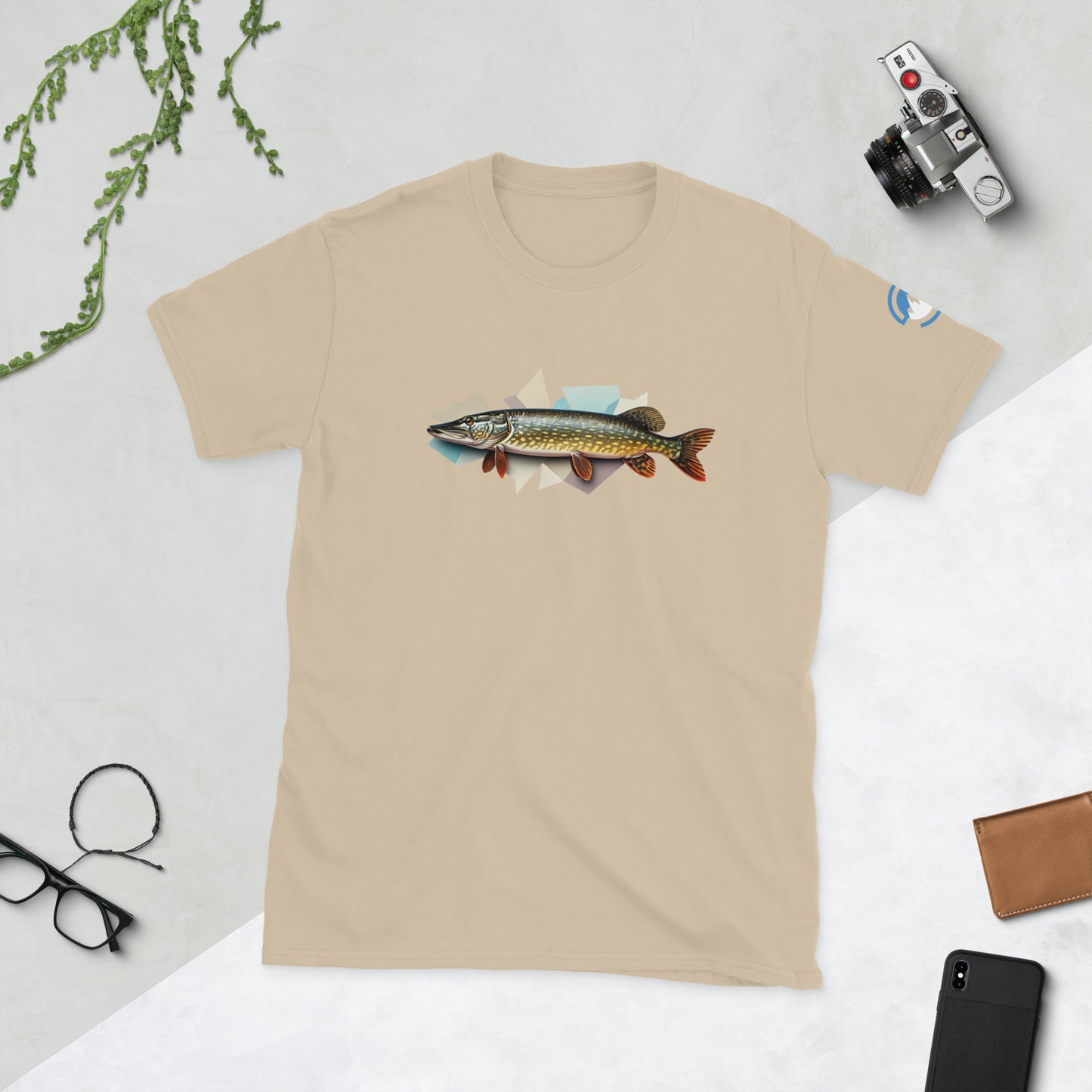 Pike Fishing T-Shirt – Geometric Northern Pike Tee