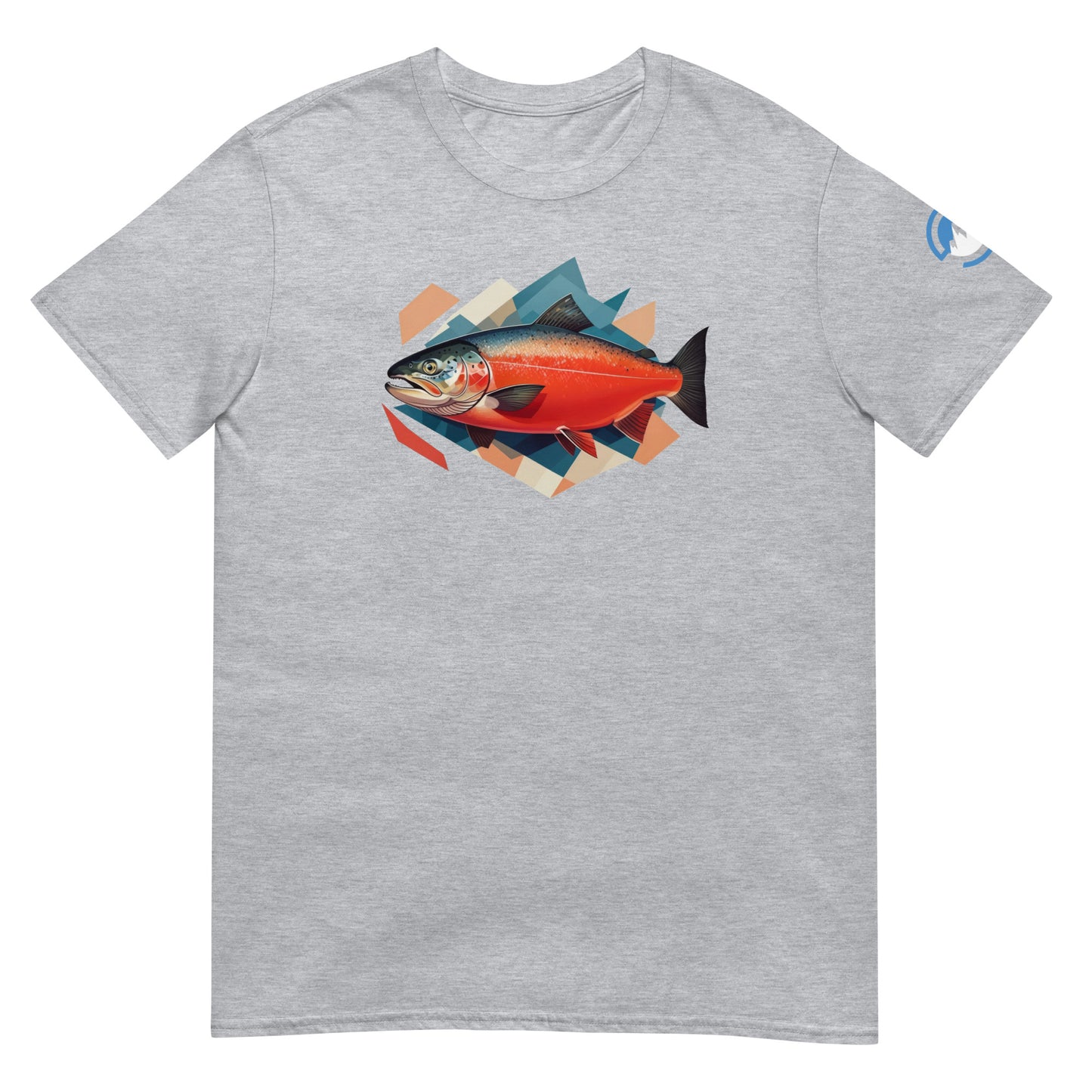 Salmon Fishing T-Shirt – Geometric Salmon Art Tee