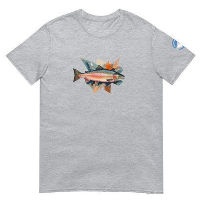 Salmon Run Fishing T-Shirt – Geometric Fish Art Tee