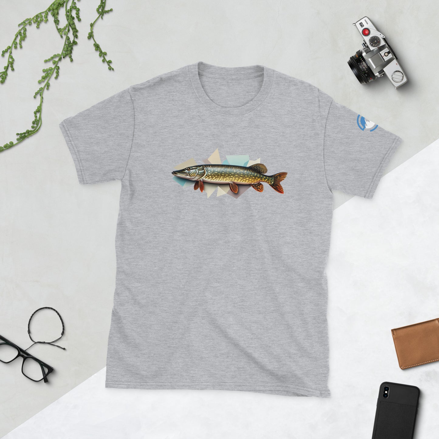 Pike Fishing T-Shirt – Geometric Northern Pike Tee