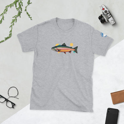 Salmon Fly Fishing T-Shirt – Geometric Fish Art Tee