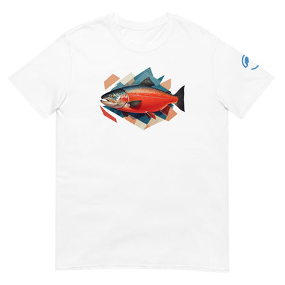 Salmon Fishing T-Shirt – Geometric Salmon Art Tee