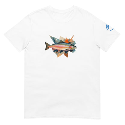 Salmon Run Fishing T-Shirt – Geometric Fish Art Tee